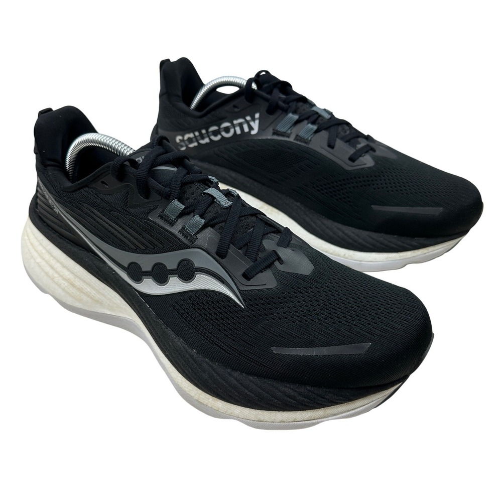 Saucony Hurricane 24 Mens Running Shoes Black Cushioned Sneakers Size 11